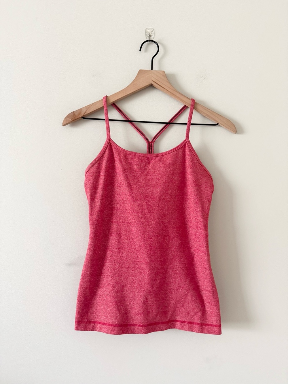 Lululemon Power Y Tank Top Heathered Pink Candy - Size 6